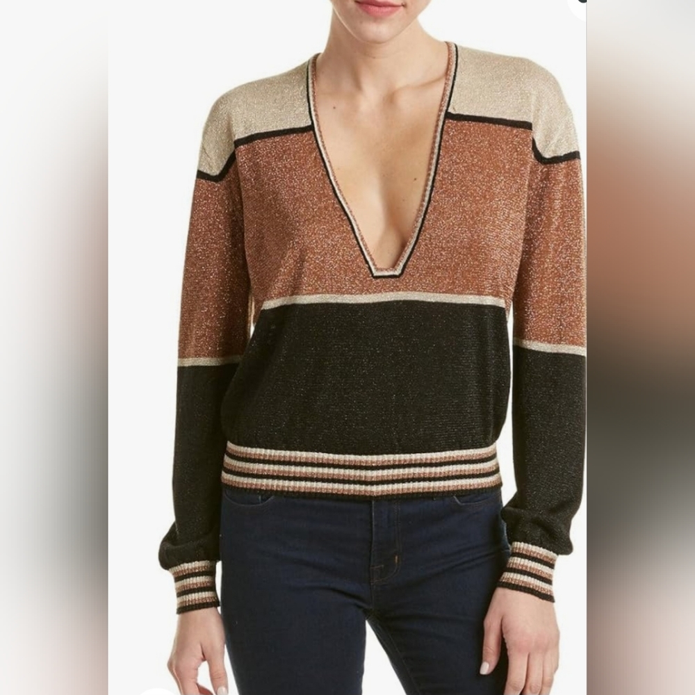 Free People Gold Dust Pullover Sweater - Picture 4 of 12